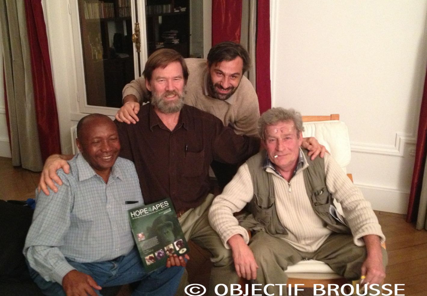 Photo de Norbert MUSCHENZI, Ian REDMOND, Xavier GILIBERT & André LUCAS © Objectif Brousse