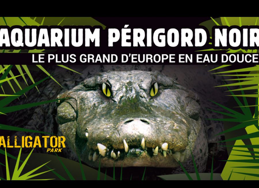 Crocodile alligator et logo de l'aquarium du Périgord Noir à Le Bugue en Dordogne